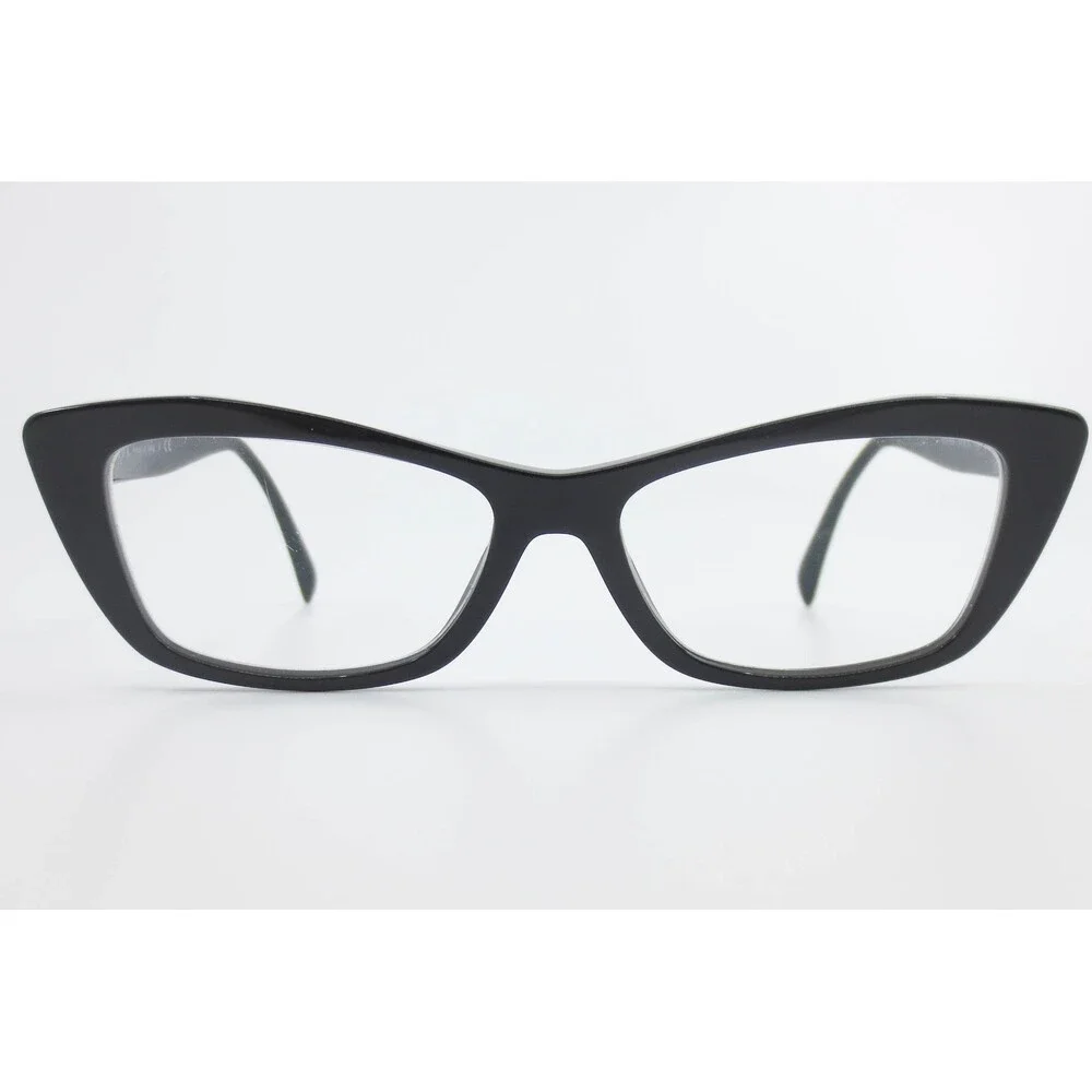 Prada VPR 15X Black Cat Eye Eyeglasses Frames 51-15-140 1AB-1O1 Italy Luxury